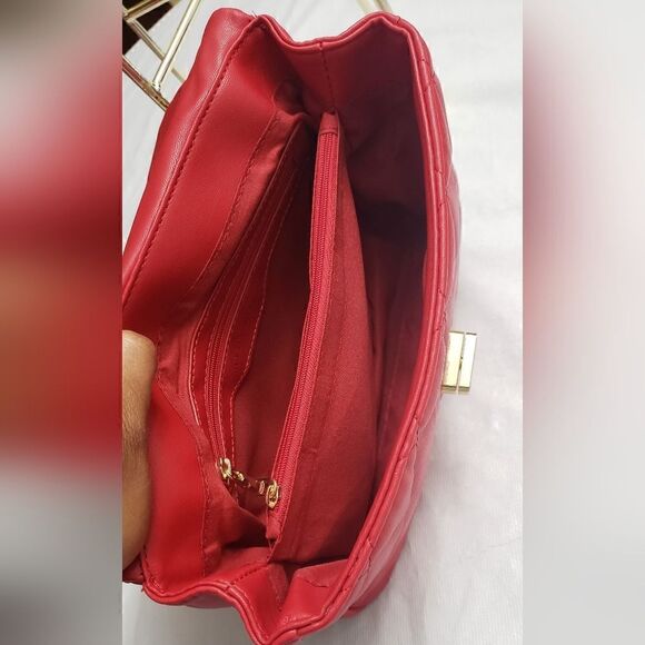 Badgley Mischka Studs Embossed Red Crossbody Shoulder Embossed Bag NWT - Picture 7 of 12